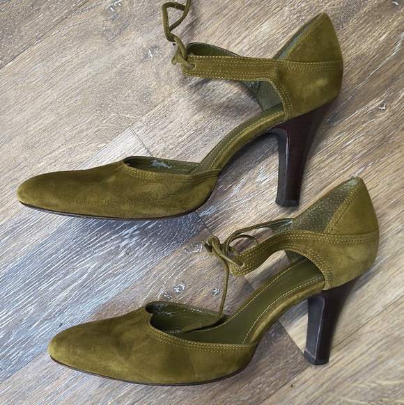 ANTONIO MELANI Tan Flats with Pointed Toe and Adjustable Ankle Strap - Picture 5 of 7